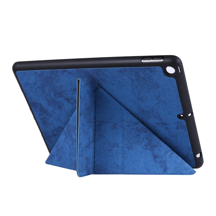For iPad 10.2 2021 / 2020 / 2019 / iPad 10.2 2020 Silk Texture Horizontal Deformation Flip Leather Case with Holder & Pen Slot