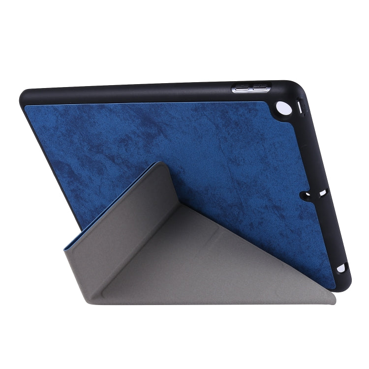 For iPad 10.2 2021 / 2020 / 2019 / iPad 10.2 2020 Silk Texture Horizontal Deformation Flip Leather Case with Holder & Pen Slot