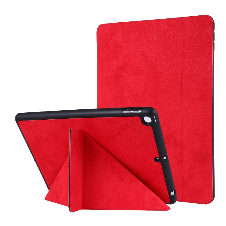 For iPad 10.2 2021 / 2020 / 2019 / iPad 10.2 2020 Silk Texture Horizontal Deformation Flip Leather Case with Holder & Pen Slot