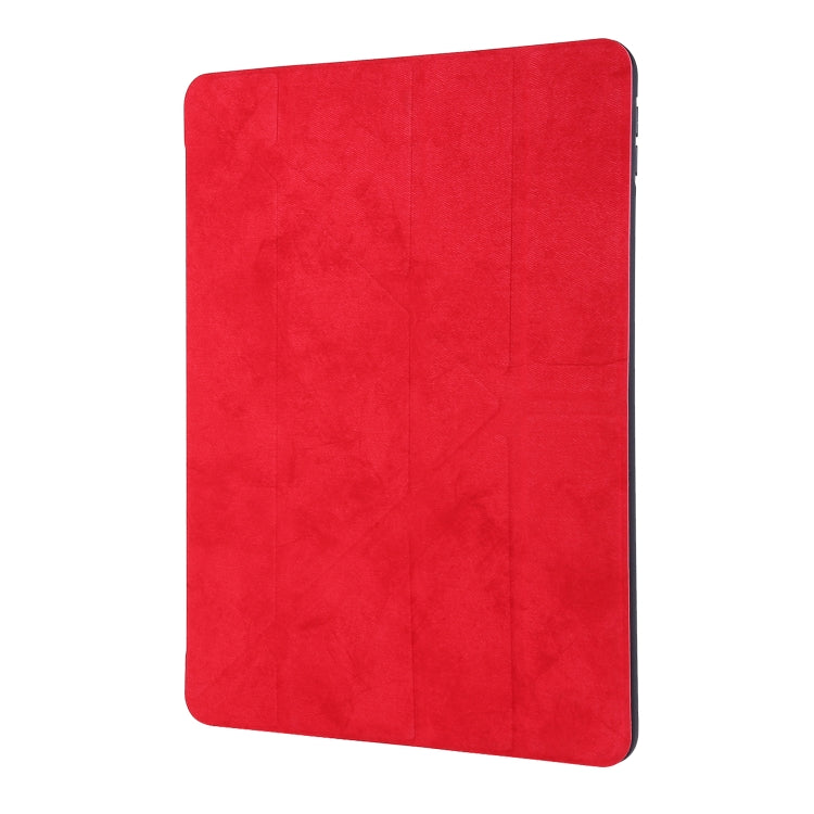 For iPad 10.2 2021 / 2020 / 2019 / iPad 10.2 2020 Silk Texture Horizontal Deformation Flip Leather Case with Holder & Pen Slot