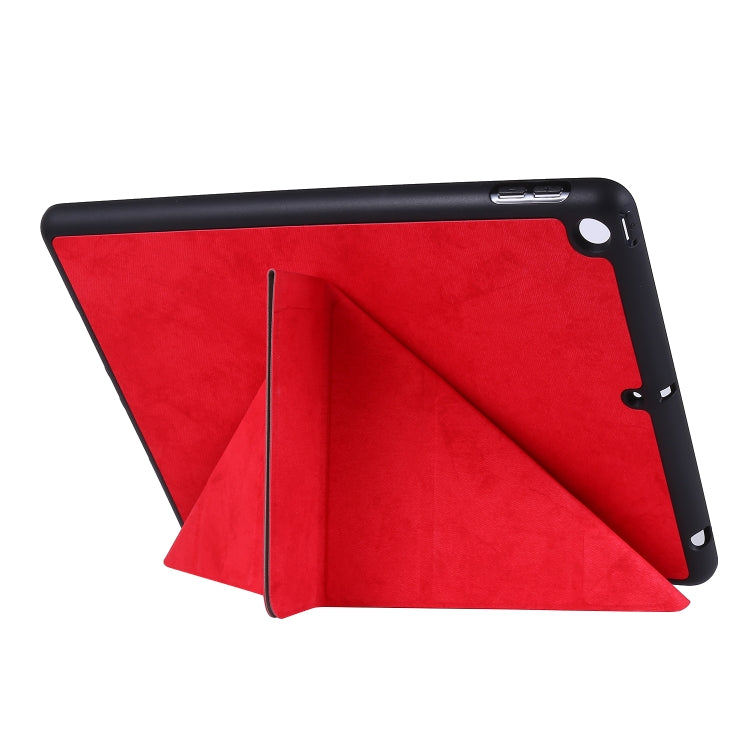 For iPad 10.2 2021 / 2020 / 2019 / iPad 10.2 2020 Silk Texture Horizontal Deformation Flip Leather Case with Holder & Pen Slot