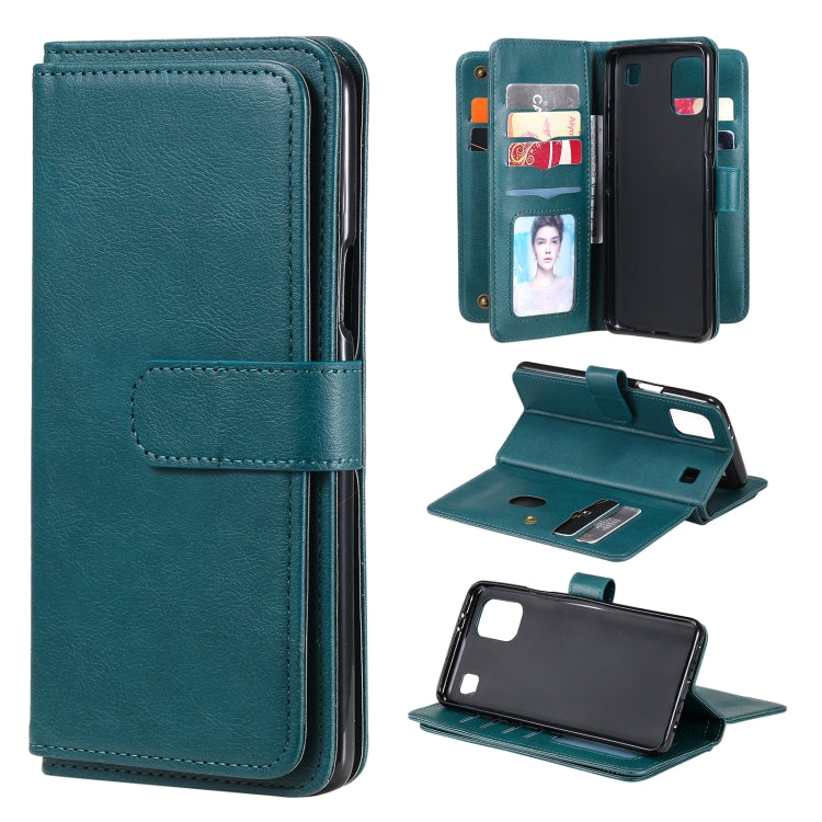 For LG K92 Multifunctional Magnetic Copper Buckle Horizontal Flip Solid Color Leather Case with 10 Card Slots & Wallet & Holder & Photo Frame