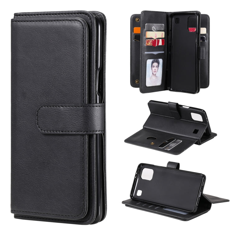 For LG K92 Multifunctional Magnetic Copper Buckle Horizontal Flip Solid Color Leather Case with 10 Card Slots & Wallet & Holder & Photo Frame