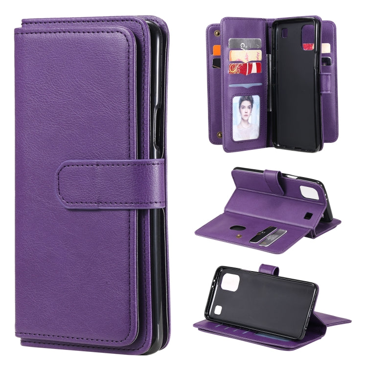 For LG K92 Multifunctional Magnetic Copper Buckle Horizontal Flip Solid Color Leather Case with 10 Card Slots & Wallet & Holder & Photo Frame