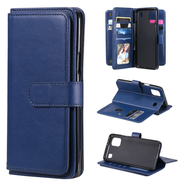 For LG K92 Multifunctional Magnetic Copper Buckle Horizontal Flip Solid Color Leather Case with 10 Card Slots & Wallet & Holder & Photo Frame