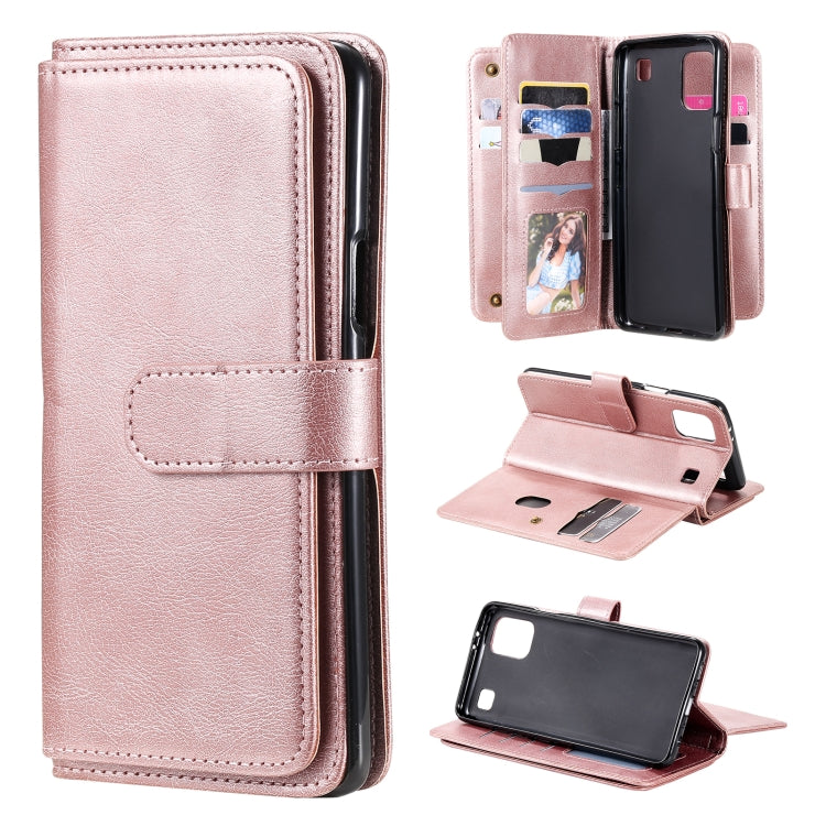 For LG K92 Multifunctional Magnetic Copper Buckle Horizontal Flip Solid Color Leather Case with 10 Card Slots & Wallet & Holder & Photo Frame