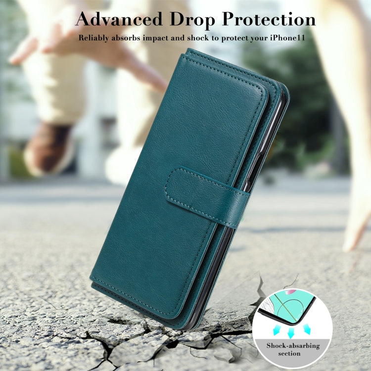 For LG K92 Multifunctional Magnetic Copper Buckle Horizontal Flip Solid Color Leather Case with 10 Card Slots & Wallet & Holder & Photo Frame