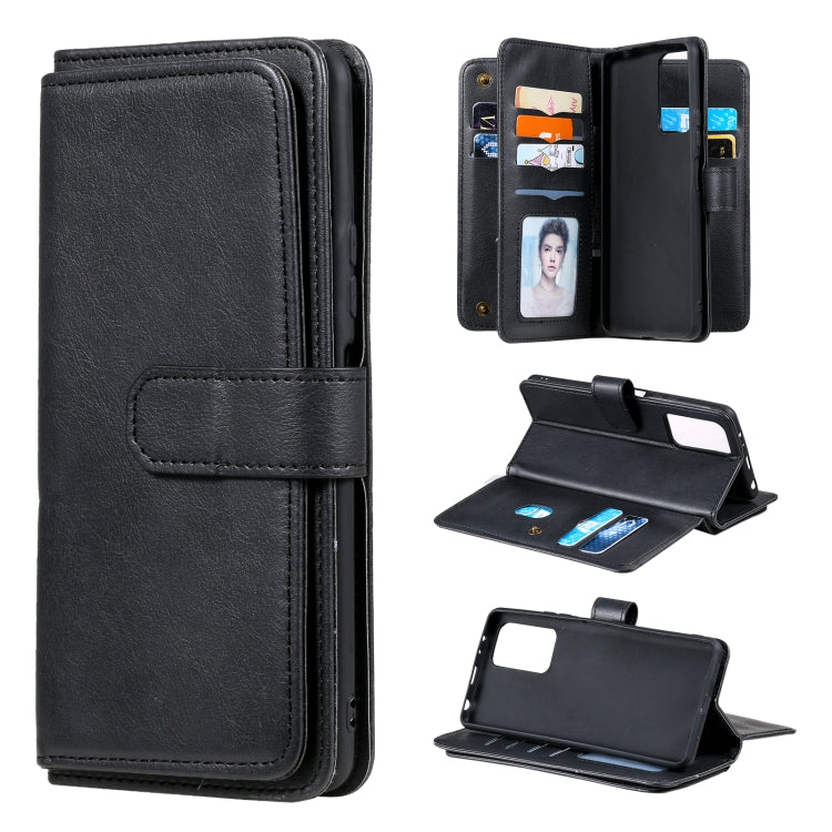 For Xiaomi Redmi Note 10 Pro Multifunctional Magnetic Copper Buckle Horizontal Flip Solid Color Leather Case with 10 Card Slots & Wallet & Holder & Photo Frame
