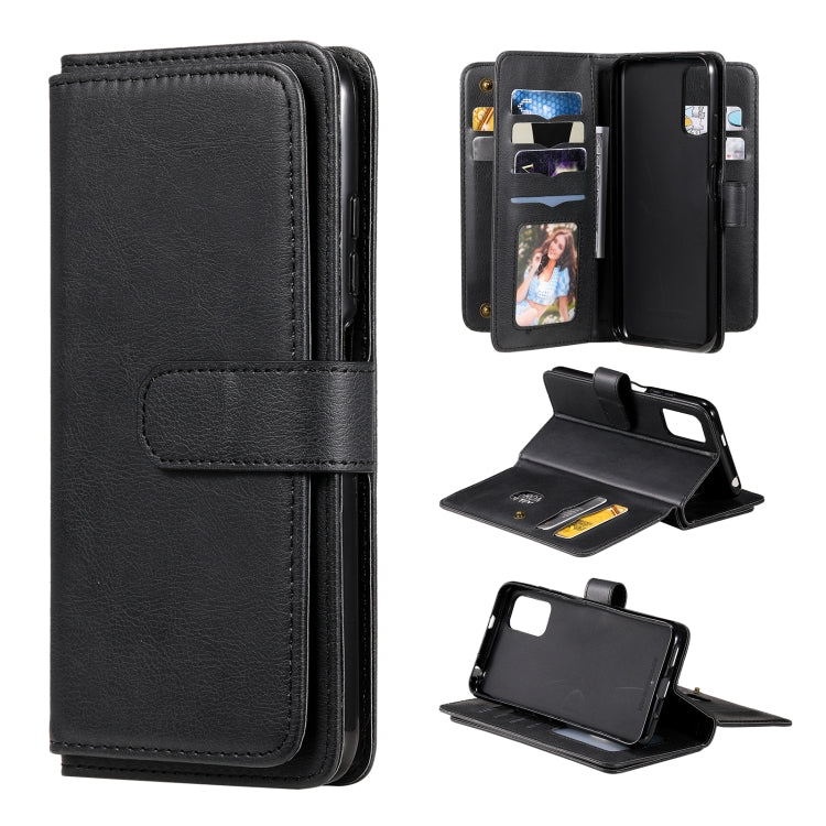 For Xiaomi Redmi Note 10 5G Multifunctional Magnetic Copper Buckle Horizontal Flip Solid Color Leather Case with 10 Card Slots & Wallet & Holder & Photo Frame