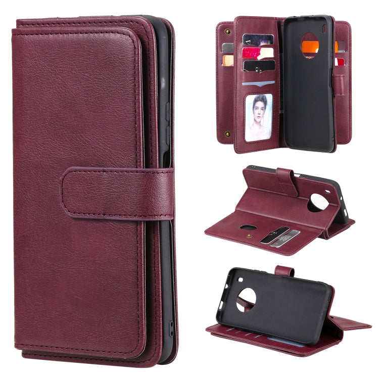 For Huawei Y9a Multifunctional Magnetic Copper Buckle Horizontal Flip Solid Color Leather Case with 10 Card Slots & Wallet & Holder & Photo Frame