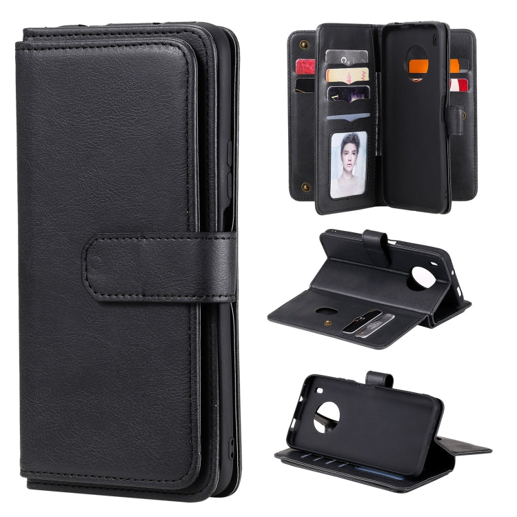 For Huawei Y9a Multifunctional Magnetic Copper Buckle Horizontal Flip Solid Color Leather Case with 10 Card Slots & Wallet & Holder & Photo Frame