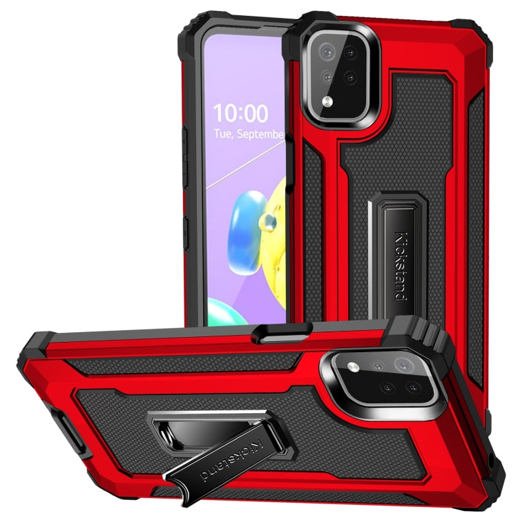 For LG K53 10 PCS Knight Jazz PC+TPU Shockproof Protective Case with Foldable Holder