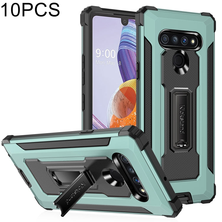 For LG Stylo 6 10 PCS Knight Jazz PC+TPU Shockproof Protective Case with Foldable Holder