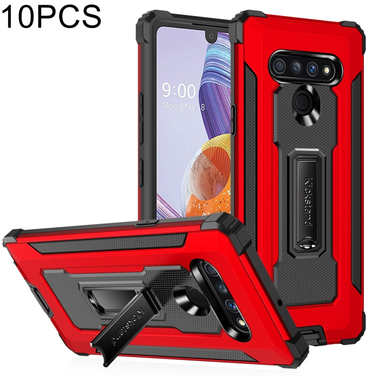 For LG Stylo 6 10 PCS Knight Jazz PC+TPU Shockproof Protective Case with Foldable Holder