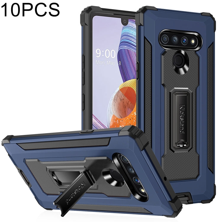 For LG Stylo 6 10 PCS Knight Jazz PC+TPU Shockproof Protective Case with Foldable Holder