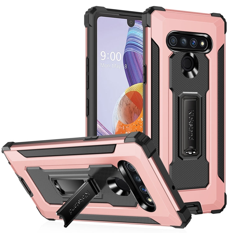 For LG Stylo 6 10 PCS Knight Jazz PC+TPU Shockproof Protective Case with Foldable Holder