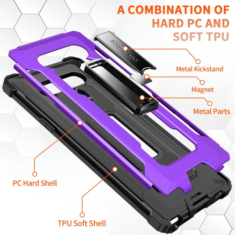 For LG Stylo 6 10 PCS Knight Jazz PC+TPU Shockproof Protective Case with Foldable Holder