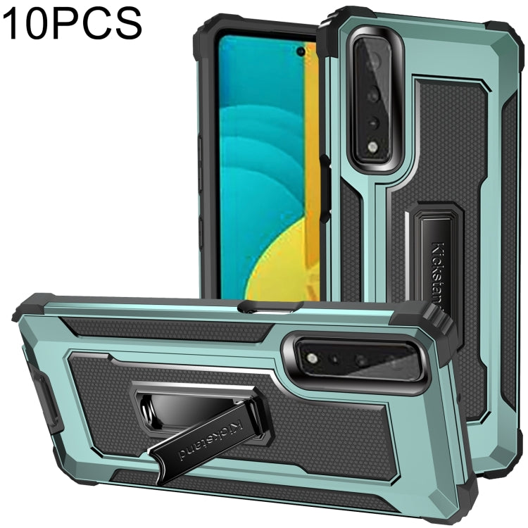 For LG Stylo 7 5G 10 PCS Knight Jazz PC+TPU Shockproof Protective Case with Foldable Holder