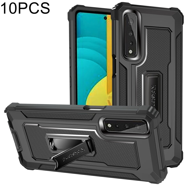 For LG Stylo 7 5G 10 PCS Knight Jazz PC+TPU Shockproof Protective Case with Foldable Holder