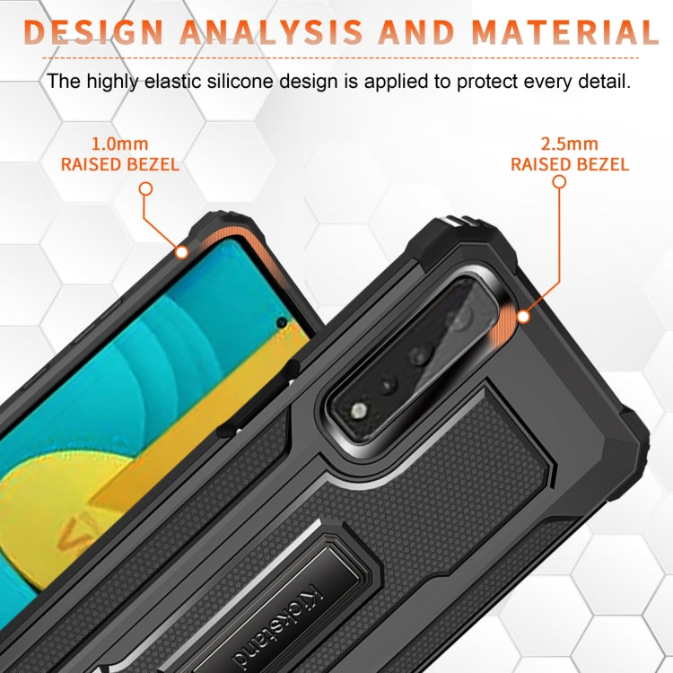 For LG Stylo 7 5G 10 PCS Knight Jazz PC+TPU Shockproof Protective Case with Foldable Holder