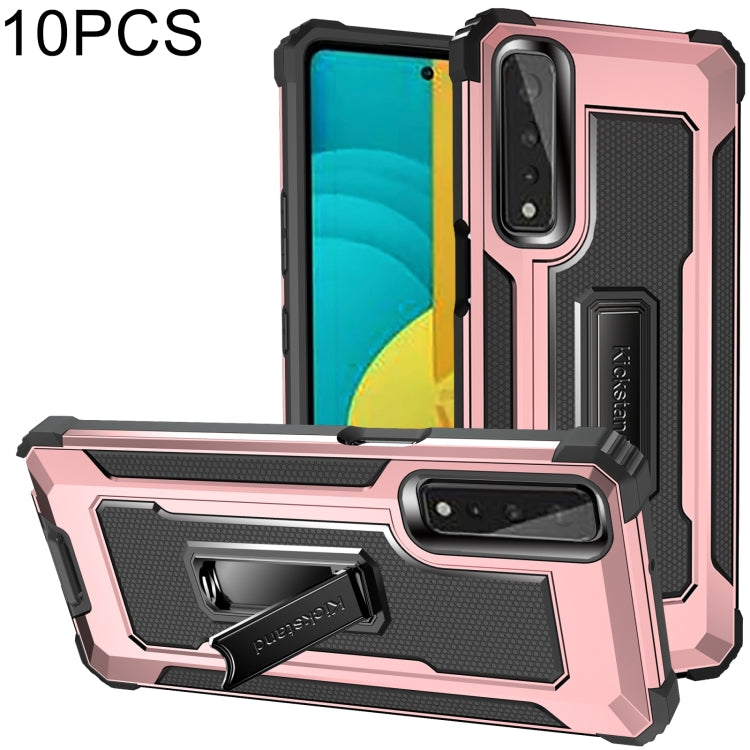 For LG Stylo 7 5G 10 PCS Knight Jazz PC+TPU Shockproof Protective Case with Foldable Holder