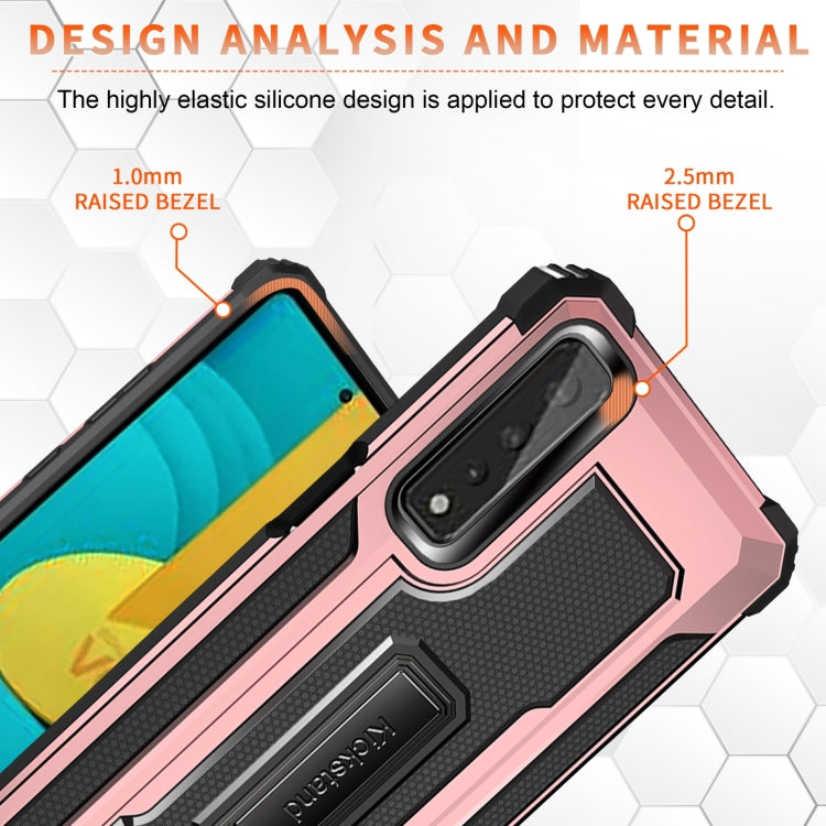 For LG Stylo 7 5G 10 PCS Knight Jazz PC+TPU Shockproof Protective Case with Foldable Holder