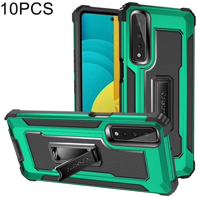 For LG Stylo 7 5G 10 PCS Knight Jazz PC+TPU Shockproof Protective Case with Foldable Holder
