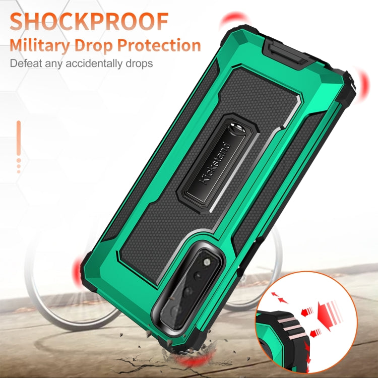 For LG Stylo 7 5G 10 PCS Knight Jazz PC+TPU Shockproof Protective Case with Foldable Holder