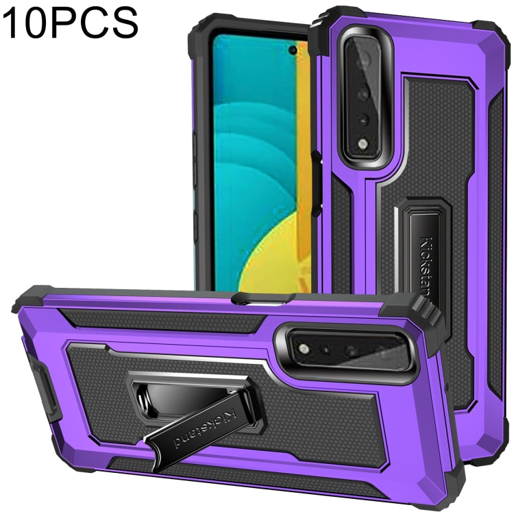 For LG Stylo 7 5G 10 PCS Knight Jazz PC+TPU Shockproof Protective Case with Foldable Holder
