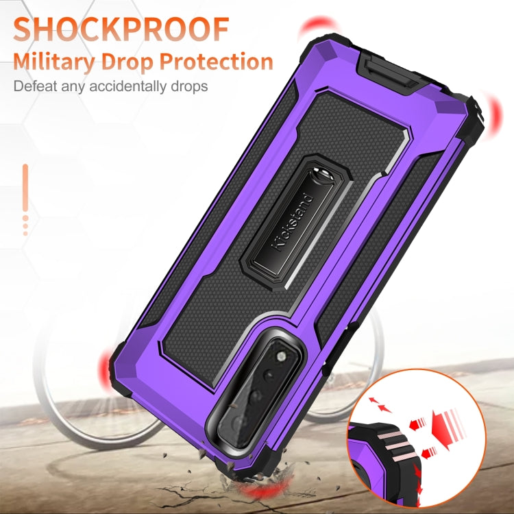 For LG Stylo 7 5G 10 PCS Knight Jazz PC+TPU Shockproof Protective Case with Foldable Holder