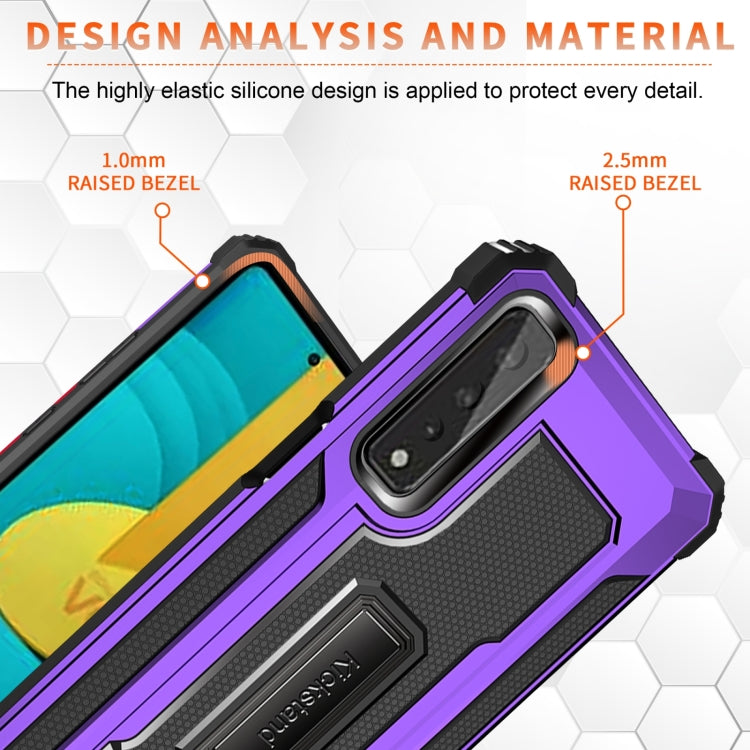 For LG Stylo 7 5G 10 PCS Knight Jazz PC+TPU Shockproof Protective Case with Foldable Holder