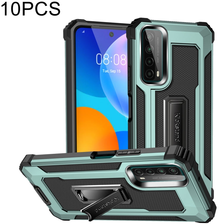 For Huawei Y7a 10 PCS Knight Jazz PC+TPU Shockproof Protective Case with Foldable Holder