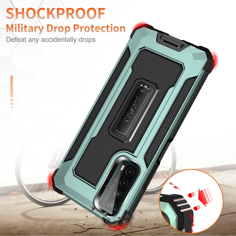 For Huawei Y7a 10 PCS Knight Jazz PC+TPU Shockproof Protective Case with Foldable Holder