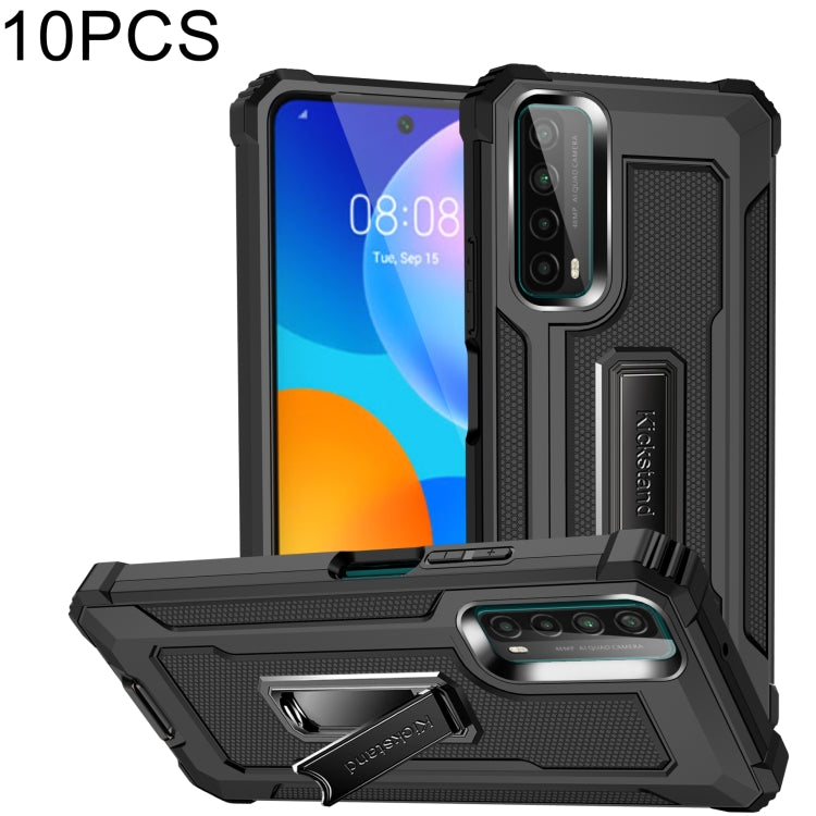 For Huawei Y7a 10 PCS Knight Jazz PC+TPU Shockproof Protective Case with Foldable Holder