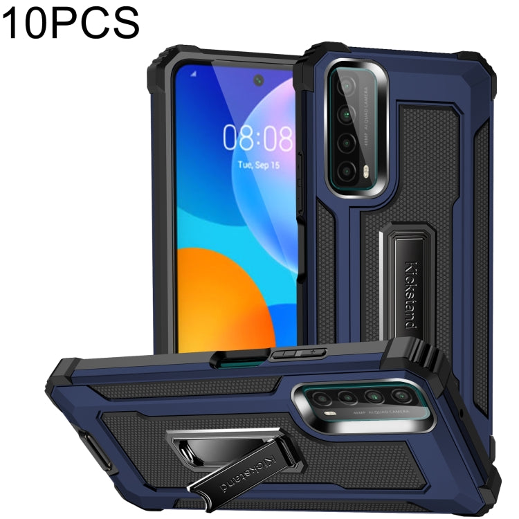 For Huawei Y7a 10 PCS Knight Jazz PC+TPU Shockproof Protective Case with Foldable Holder