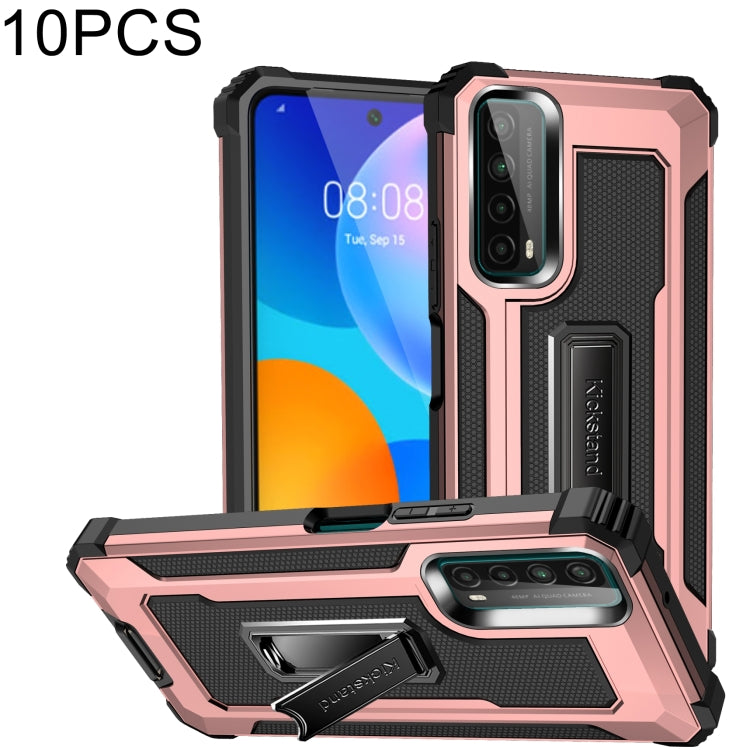 For Huawei Y7a 10 PCS Knight Jazz PC+TPU Shockproof Protective Case with Foldable Holder