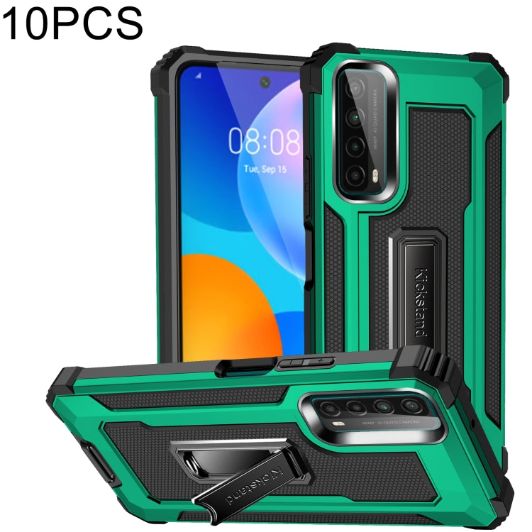 For Huawei Y7a 10 PCS Knight Jazz PC+TPU Shockproof Protective Case with Foldable Holder
