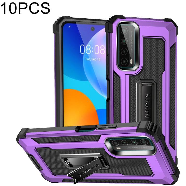 For Huawei Y7a 10 PCS Knight Jazz PC+TPU Shockproof Protective Case with Foldable Holder