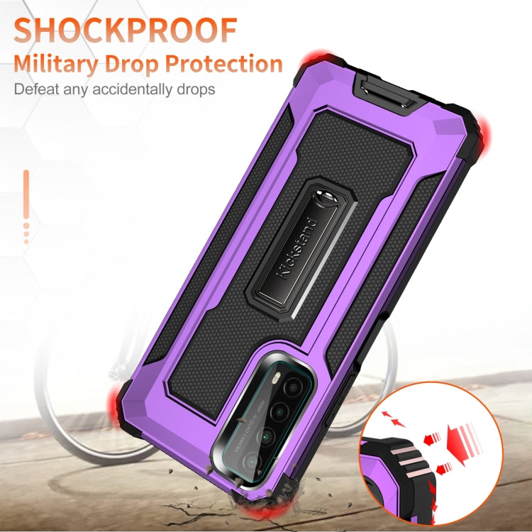 For Huawei Y7a 10 PCS Knight Jazz PC+TPU Shockproof Protective Case with Foldable Holder