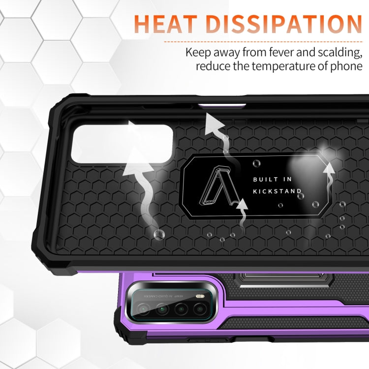 For Huawei Y7a 10 PCS Knight Jazz PC+TPU Shockproof Protective Case with Foldable Holder
