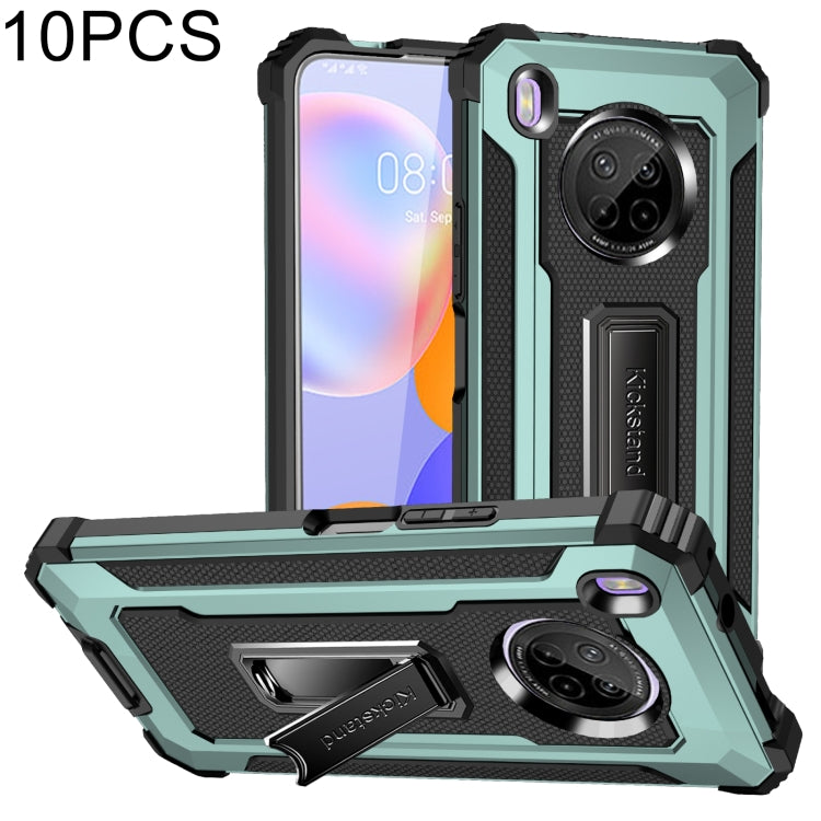 For Huawei Y9a 10 PCS Knight Jazz PC+TPU Shockproof Protective Case with Foldable Holder