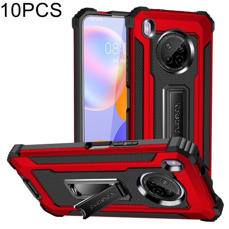 For Huawei Y9a 10 PCS Knight Jazz PC+TPU Shockproof Protective Case with Foldable Holder