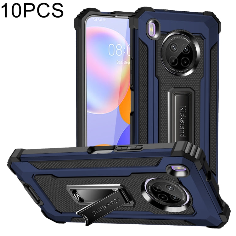 For Huawei Y9a 10 PCS Knight Jazz PC+TPU Shockproof Protective Case with Foldable Holder