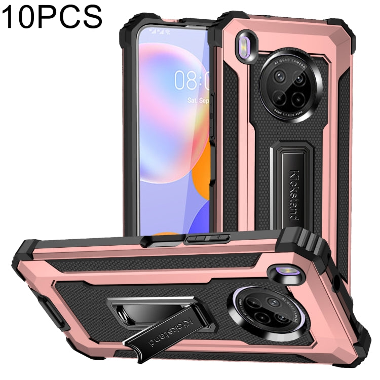 For Huawei Y9a 10 PCS Knight Jazz PC+TPU Shockproof Protective Case with Foldable Holder