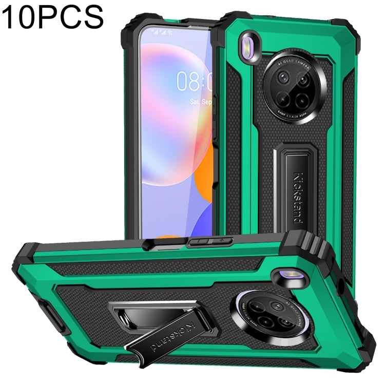 For Huawei Y9a 10 PCS Knight Jazz PC+TPU Shockproof Protective Case with Foldable Holder