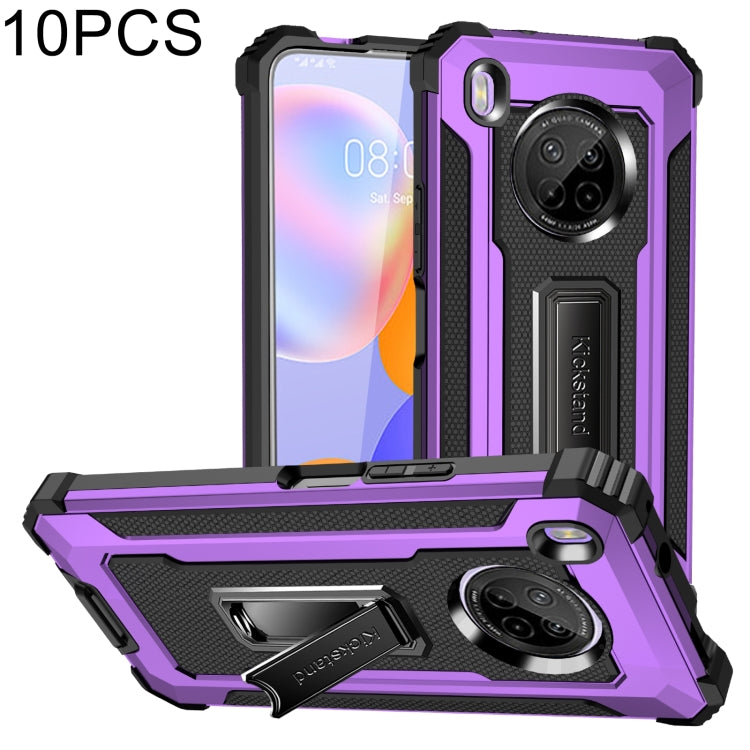 For Huawei Y9a 10 PCS Knight Jazz PC+TPU Shockproof Protective Case with Foldable Holder