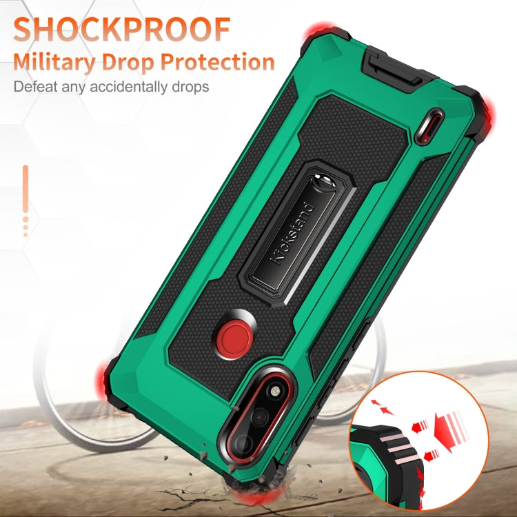 For Motorola Moto E7 Power 2021 10 PCS Knight Jazz PC+TPU Shockproof Protective Case with Foldable Holder