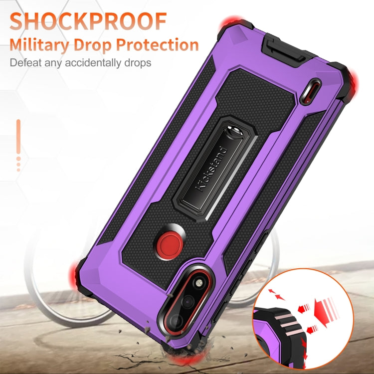 For Motorola Moto E7 Power 2021 10 PCS Knight Jazz PC+TPU Shockproof Protective Case with Foldable Holder