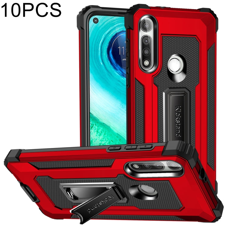 For Motorola Moto G Fast 10 PCS Knight Jazz PC+TPU Shockproof Protective Case with Foldable Holder