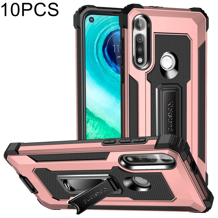For Motorola Moto G Fast 10 PCS Knight Jazz PC+TPU Shockproof Protective Case with Foldable Holder